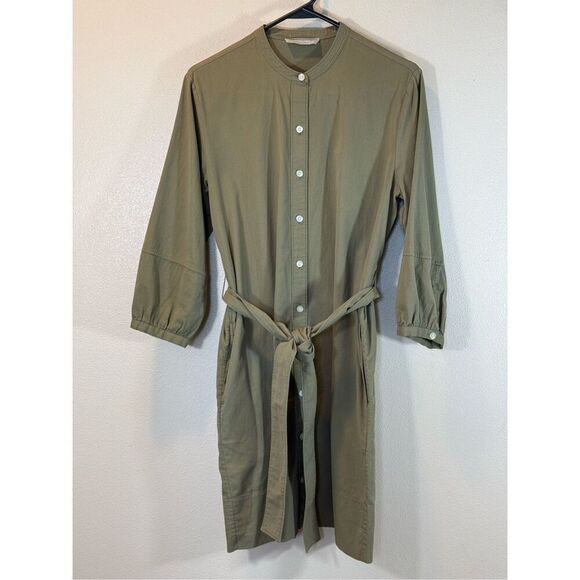 Everlane Collarless Cotton Button Up Shirt Dress with Pockets Women’s Size 4US - Picture 2 of 11